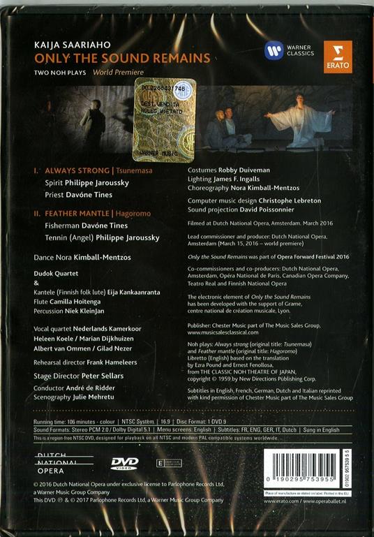 Only the Sound Remains (DVD) - DVD di Kaija Saariaho - 2