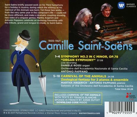 Organ Simphony - Il Carnevale degli animali - CD Audio di Camille Saint-Saëns,Martha Argerich,Antonio Pappano,Orchestra dell'Accademia di Santa Cecilia,Daniele Rossi - 2