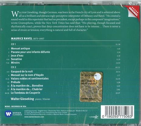 Musica completa per pianoforte solo - CD Audio di Maurice Ravel,Walter Gieseking - 2