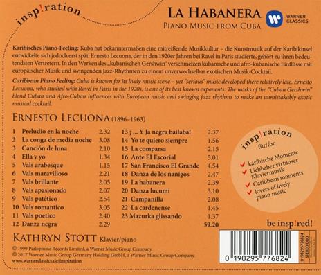 La Habanera. Musica cubana per pianoforte - CD Audio di Kathryn Stott,Ernesto Lecuona - 2