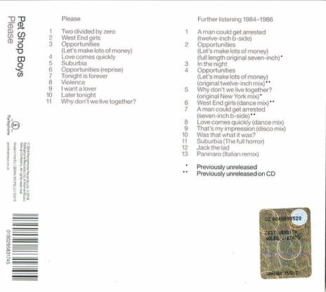 Please. Further Listening 1984-1986 - CD Audio di Pet Shop Boys - 2