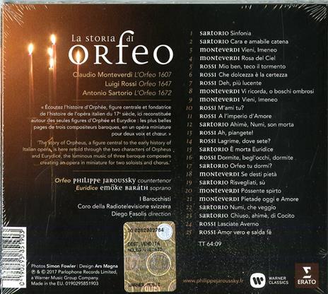 La storia di Orfeo - CD Audio di Philippe Jaroussky - 2
