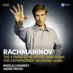 4 Concerti per pianoforte - 3 Sinfonie - CD Audio di Sergei Rachmaninov,André Previn,Nikolai Lugansky