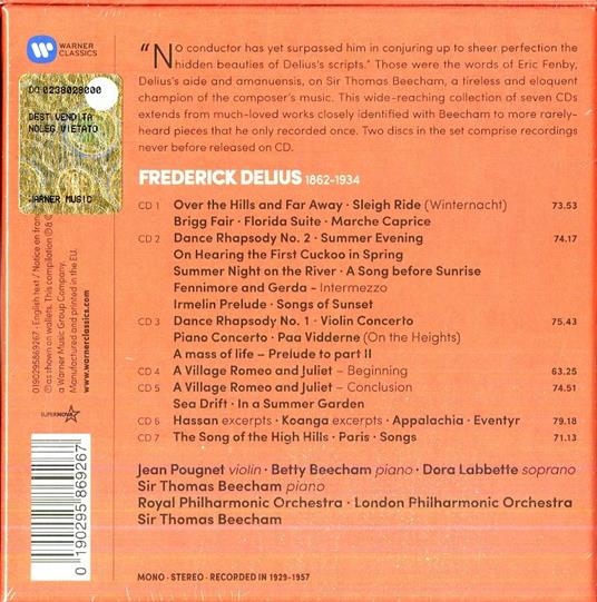 Musica orchestrale e corale - CD Audio di Sir Thomas Beecham,Frederick Delius - 2