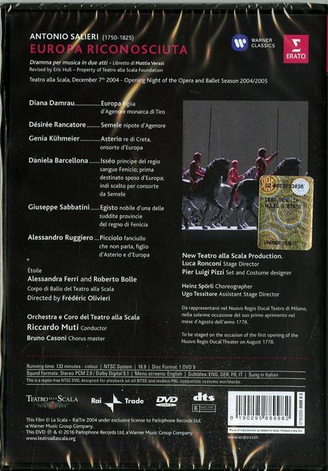 Antonio Salieri. Europa riconosciuta (DVD) - DVD di Riccardo Muti,Antonio Salieri,Diana Damrau - 2