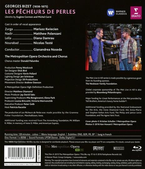 Georges Bizet. Les pêcheurs de perles (Blu-ray) - Blu-ray di Georges Bizet,Diana Damrau,Matthew Polenzani,Gianandrea Noseda - 2
