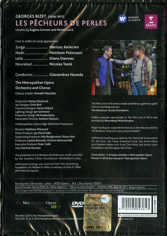 Georges Bizet. Les pêcheurs de perles (DVD) - DVD di Georges Bizet,Diana Damrau,Matthew Polenzani,Gianandrea Noseda - 2