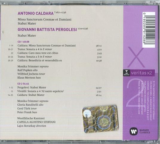 Stabat Mater (Serie Veritas) - CD Audio di Antonio Caldara,Lajos Rovatkay,Capella Agostino Steffani - 2