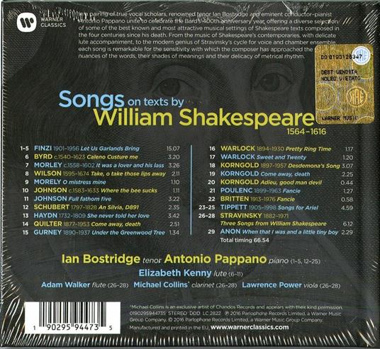 Shakespeare Songs - CD Audio di Ian Bostridge - 2