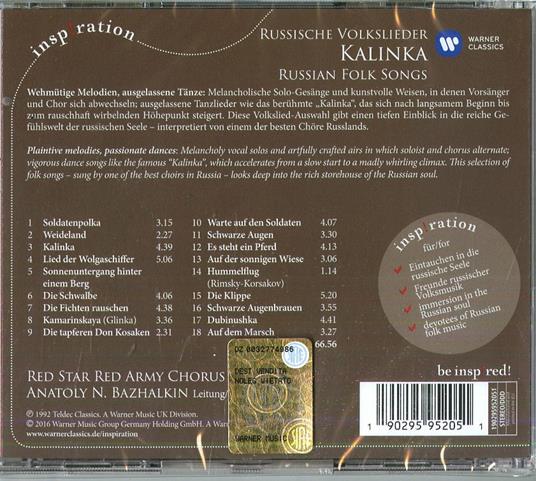 Kalinka. Canzoni popolari russe - CD Audio di Red Star Red Army Chorus - 2