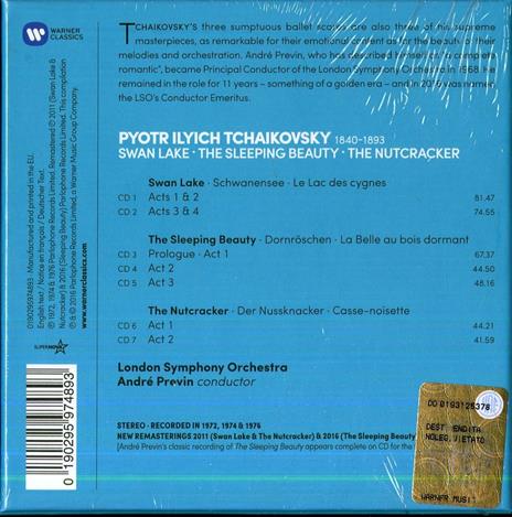 Il lago dei cigni - La bella addormentata - Lo schiaccianoci - CD Audio di Pyotr Ilyich Tchaikovsky,André Previn,London Symphony Orchestra - 2