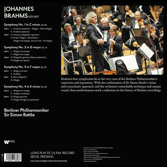The Symphonies - Vinile LP di Johannes Brahms,Berliner Philharmoniker,Simon Rattle - 2
