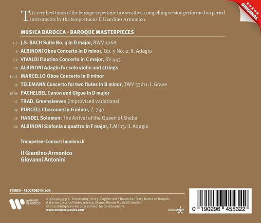 Musica Barocca - CD Audio di Giardino Armonico,Giovanni Antonini - 2