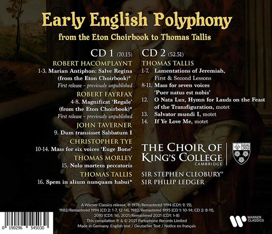 Early English Polyphony - CD Audio di King's College Choir - 2