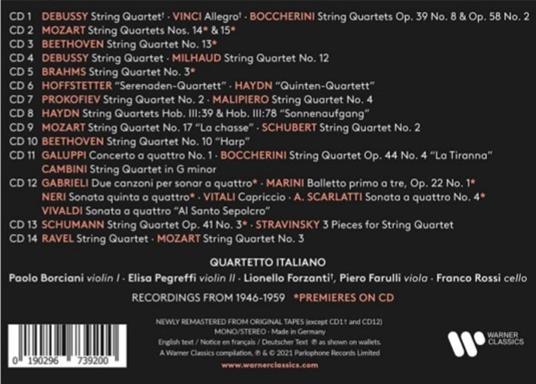 Prima la musica. The Complete Warner Recordings - CD Audio di Quartetto Italiano - 2