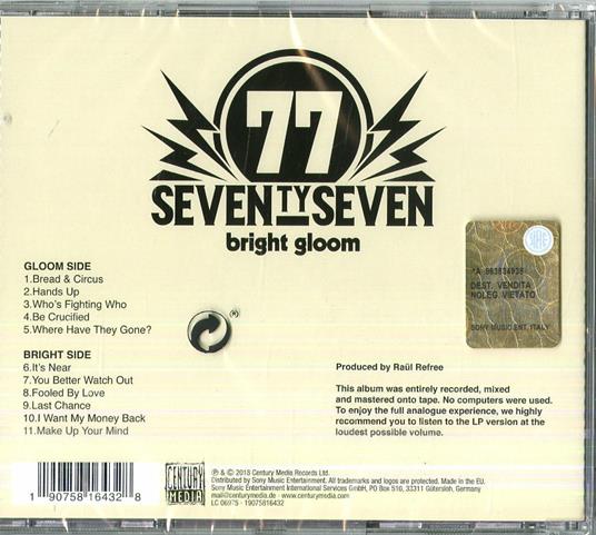 Bright Gloom - CD Audio di '77 - 2