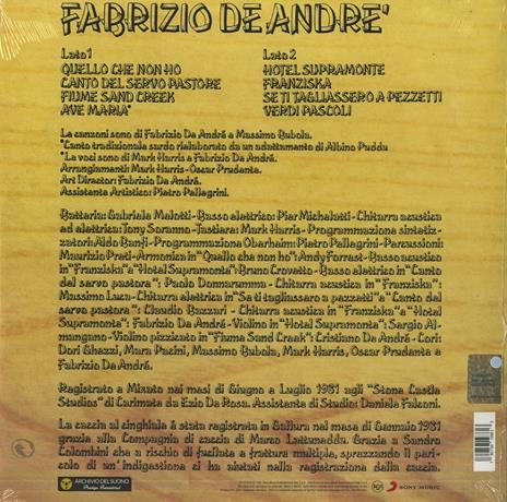 Fabrizio De André - Vinile LP di Fabrizio De André - 2