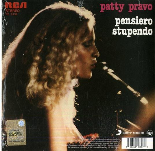 Pensiero stupendo - Bello (Limited Edition) - Vinile 7'' di Patty Pravo - 2