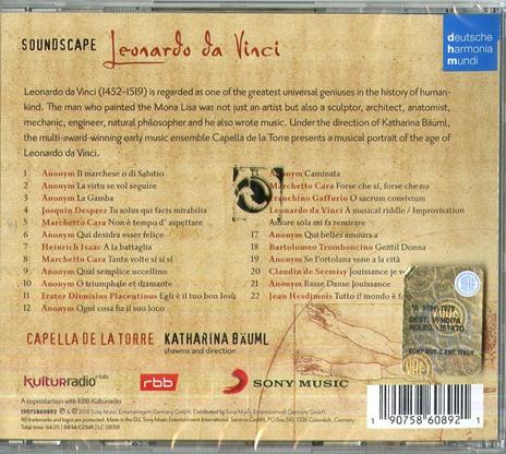 Soundscape. Leonardo da Vinci - CD Audio di Capella de la Torre,Katharina Bäuml - 2