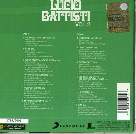 Vol.2 (CD Vinyl Replica Limited Edition) - CD Audio di Lucio Battisti - 2