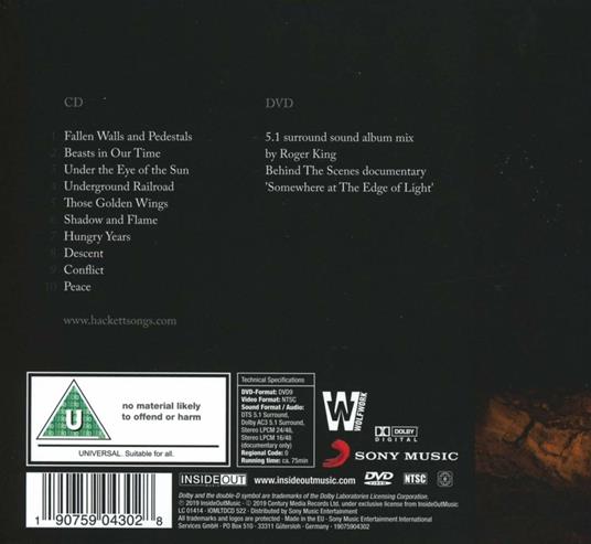 At the Edge of Light (Limited Mediabook Edition) - CD Audio + DVD di Steve Hackett - 2