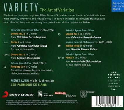 Variety - The Art Of Variation - CD Audio di Les Passions de l'Ame