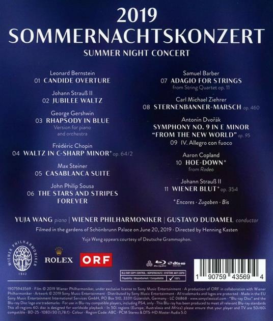 2019 Sommernachts Konzert (Blu-ray) - Blu-ray di Wiener Philharmoniker,Gustavo Dudamel,Yuja Wang - 2