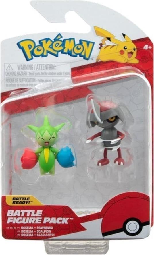 Pokémon Battle Figura Pack Mini Figura 2-pack Pawniard, Roselia 5 Cm Jazwares
