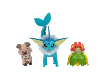 Pokémon Battle Figura Set Figura 3-pack Rockruff, Bellossom, Vaporeon Jazwares