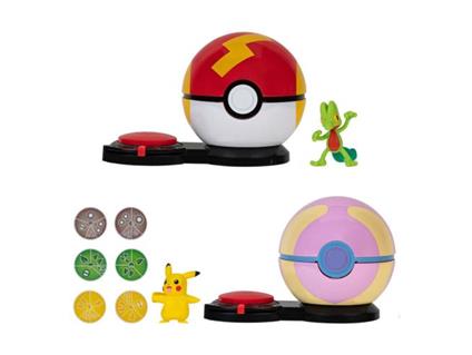 Pokémon Surprise Attack Game Pikachu (female) Con Fast Ball Vs. Treecko Con Heal Ball Jazwares