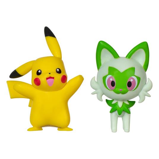 Jazwares - Pokémon Gen IX - Battle Figure Pack Mini Figure 2-Pack Pikachu & Sprigatito 5 cm