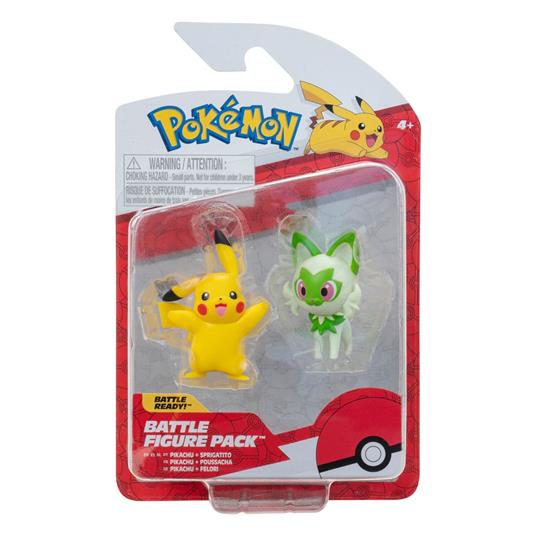 Jazwares - Pokémon Gen IX - Battle Figure Pack Mini Figure 2-Pack Pikachu & Sprigatito 5 cm - 2