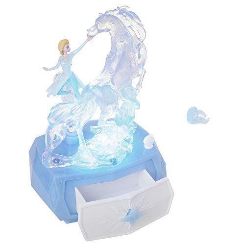 Disney Frozen 2 Elsa & Water Nokk Scatola di Gioielli Con Anello stile fiocco di neve con luci che cambiano colori suona "Into The Unknown - 4
