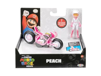 Mario Kart The Movie Figura Peach con Moto 7cm Jakks Pacific