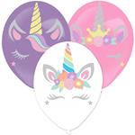 Amscan: 3 Latex Balloons 35.5Cm Unicorn Stickers Paper
