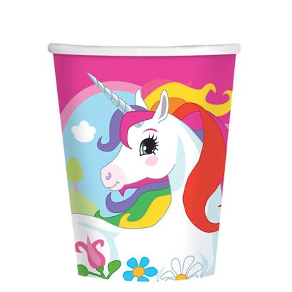 Amscan: 8 Cups Unicorn Paper 250 Ml Sup