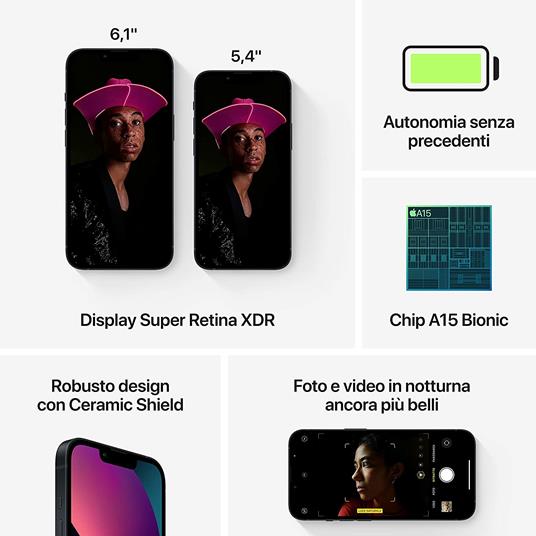 Apple iPhone 13 (256 GB) - Mezzanotte - 5