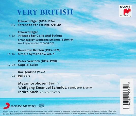 Very British - CD Audio di Benjamin Britten,Edward Elgar,Karl Jenkins,Peter Warlock,Metamorphosen Berlin - 2