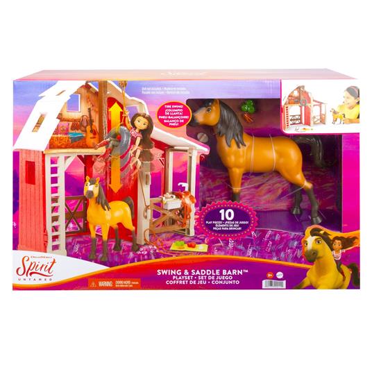 Spirit Stalla con Maneggio, Playset con cavallo Spirit, 3 aree di gioco e 10 accessori inclusi. Mattel (HBP29) - 8