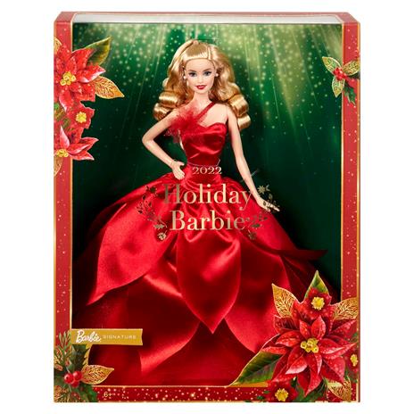 Barbie Magia delle Feste 2022, bambola con abito rosso, stella di Natale applicata alla scollatura - 6