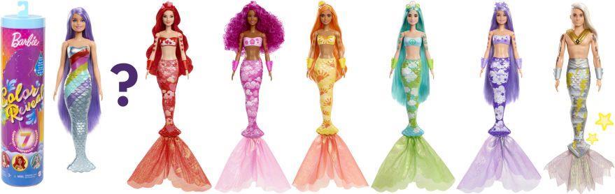 Giocattolo Barbie-Color Reveal Assortimento Bambola Sirena Cambia Colore con Look Misterioso da Rivelare Barbie