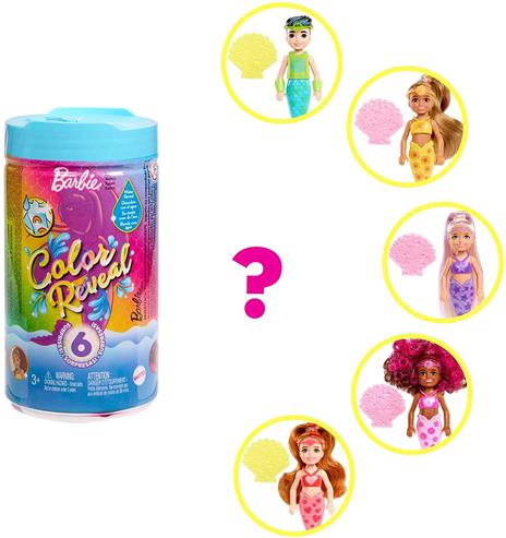 Barbie-Chelsea Color Reveal Assortimento Bambola Chelsea Sirena Cambia Colore