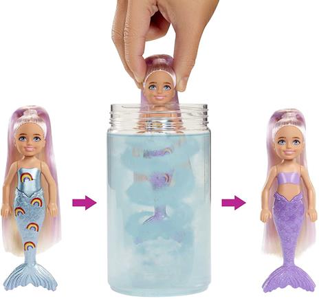 Barbie-Chelsea Color Reveal Assortimento Bambola Chelsea Sirena Cambia Colore - 6