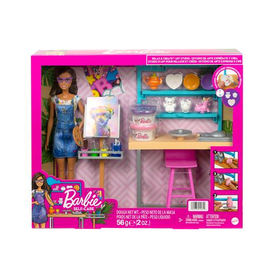 Barbie - Studio d'arte Creatività e Relax, include bambola Barbie con oltre 25 accessori e pasta da modellare - 11
