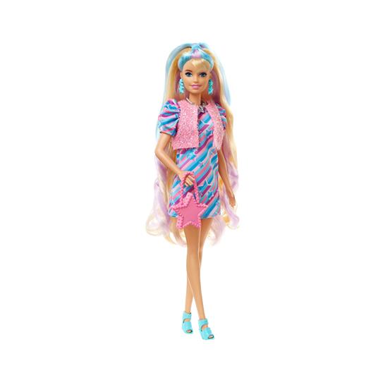 Barbie - Super Chioma Bambola con abito a stelle, capelli fantasia lunghi 21,6cm, abito, 15 accessori alla moda - 11