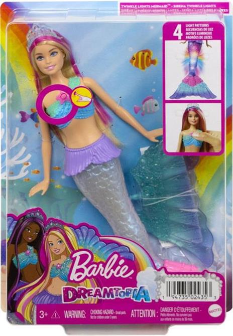 Barbie-Dreamtopia Sirena Luci Scintillanti Bambola Bionda con Coda che si Illumina - 11