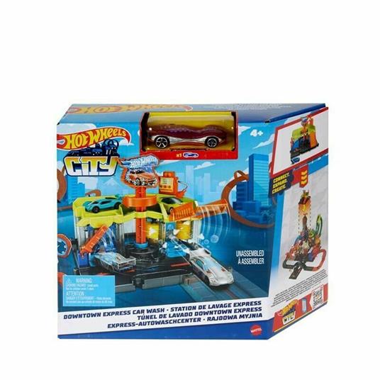 Hot Wheels - City Autolavaggio Playset con 1 Macchinina, Si Collega ad Altri Playset e Piste, Giocattolo per Bambini