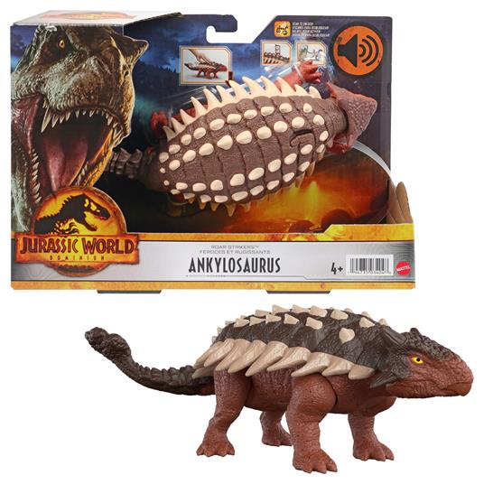 Jurassic World - ROAR STRIKERS Ankylosaurus, Giocattolo per Bambini 4+  Anni, HDX36