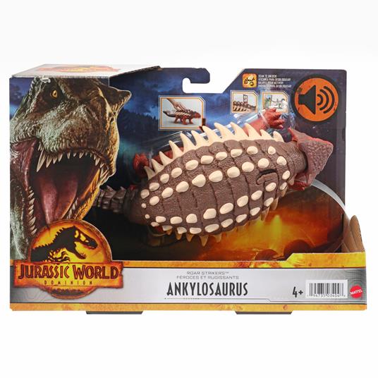 Jurassic World - ROAR STRIKERS Ankylosaurus, Giocattolo per Bambini 4+ Anni, HDX36 - 7