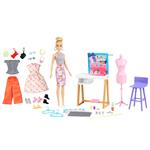 Barbie,  playset atelier con bambola barbie stilista, outfit alla moda e tantissimi accessori, giocattolo per bambini 3+ anni